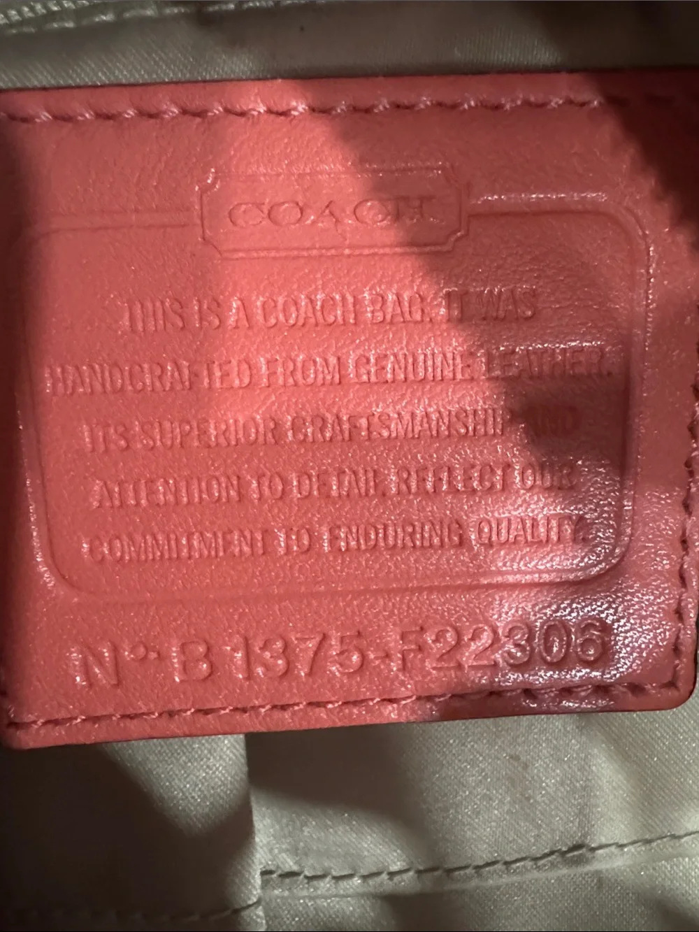 Coach Kristin Coral Pink Leather Shoulder Bag